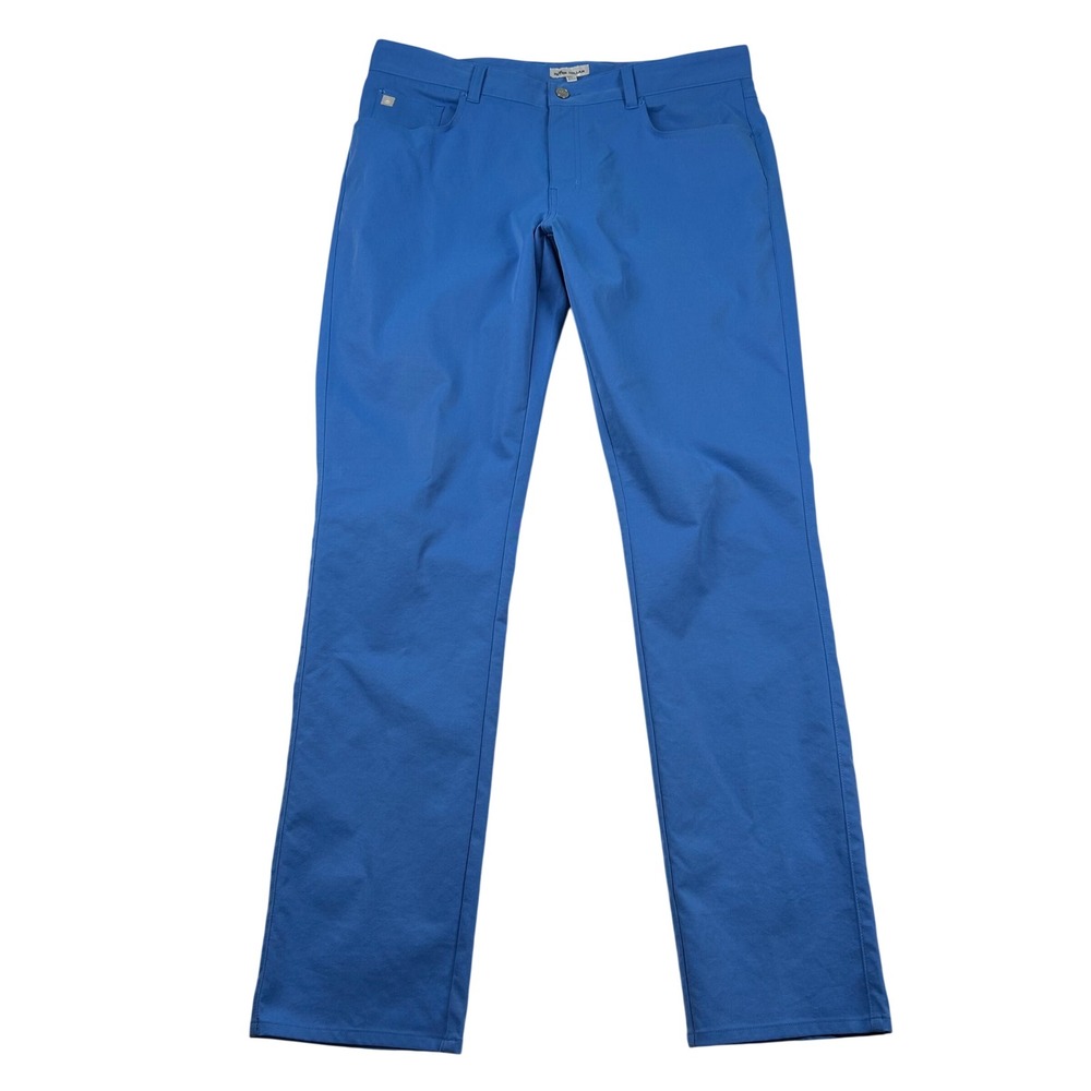 Peter Millar Pants Mens 36x34 Crown Sport Blue Performance Golf 5-Pocket Chino